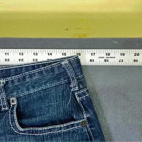 Maurices Denim Stretch Bootcut jeans Womens 7/8 X-Short Cute Blue Faded 1146 - Picture 3 of 10